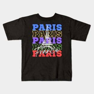 Paris France Eiffel Tower Kids T-Shirt